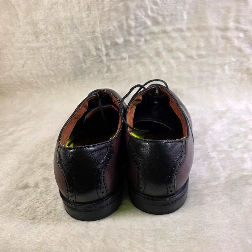 Florsheim Ortholite Saddle Shoes Burgundy Black Leather Brogue Oxford Mens 12EEE